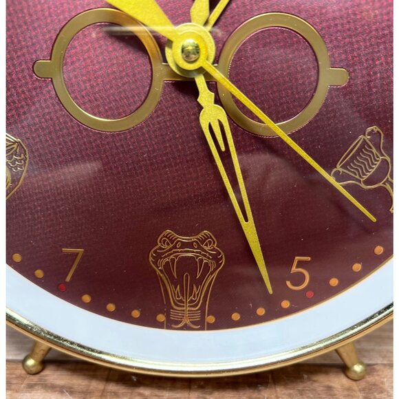 Harry Potter Golden Twin-Bell Alarm Clock With Hogwarts Symbols Large - Picture 4 of 9